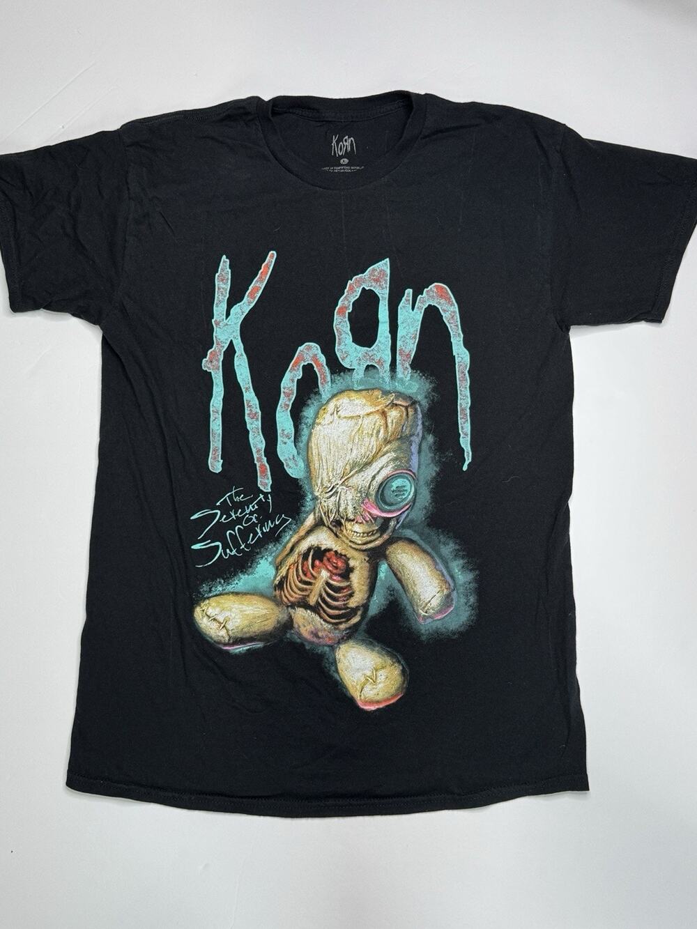 Korn The Serenity of Suffering T-Shirt Mens L Black Doll Nu Metal Band Tee